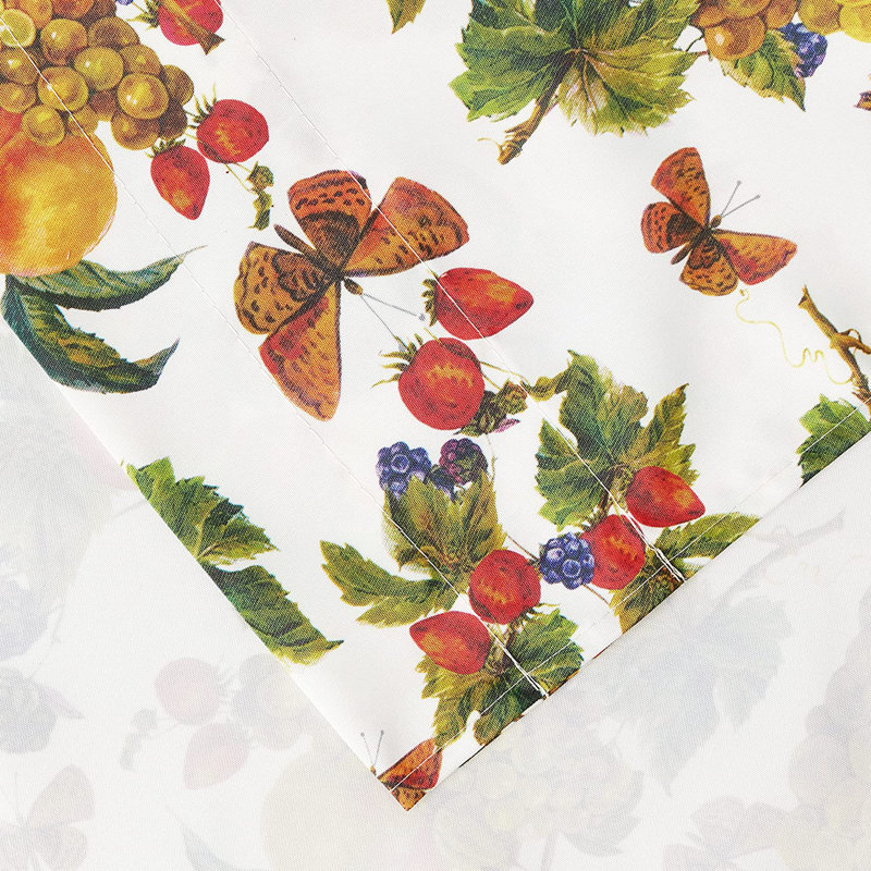 European Garden Fruits Pattern Swag Kitchen Curtain