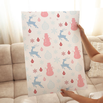 «Holiday Chritmas Snowman & Reindeer I», reproduction d'art moderne sans cadre