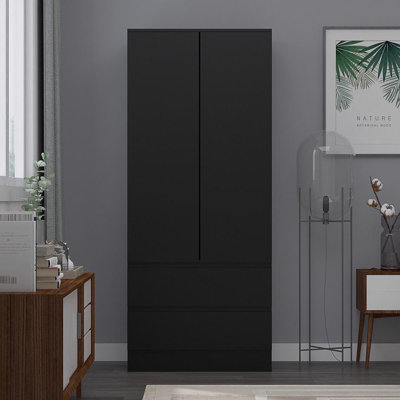 Warren 2 Door 2 Drawer Combi Wardrobe - Modern No-Handle Design, Soft-Close Hinges, Scratch-Resistant Finish