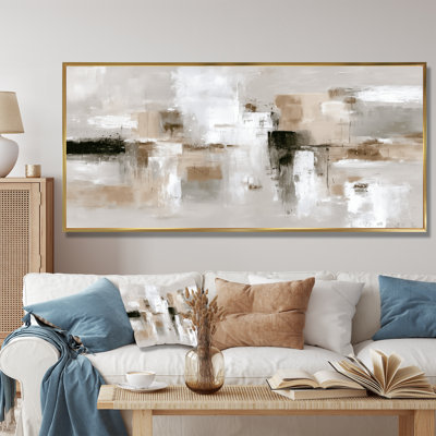 Brown And Black Brushstroke Abstract Painting - Cubism Wall Art, Brown Abstract Canvas Print