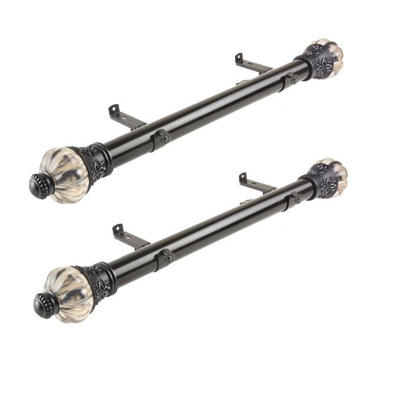 Tringle à rideaux simple Schofield, Noir, H 1,5 po x l 18 po x P 1,15 po