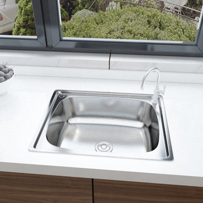 Belfry Kitchen Yvaine 400mm W Single Bowl Stainless Steel Undermount Kitchen Sink
