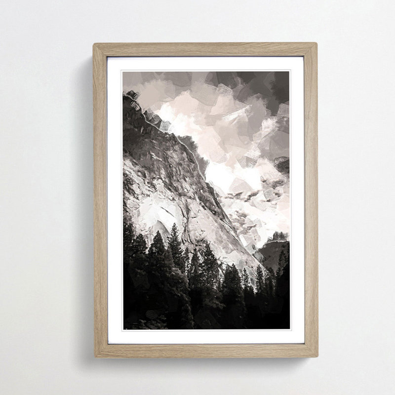 Magnitude of Yosemite in Abstract - Picture Frame Graphic Art Print on MDF, Oak, 76cm H x 50cm W x 2cm D