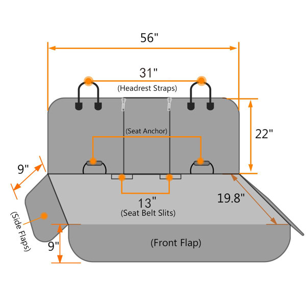 Housse De Siège Auto Pour Chien 137x60cm - Anti-griffes, Lavable - Pour Berline, SUV, Fourgonnette - Confort Voyage