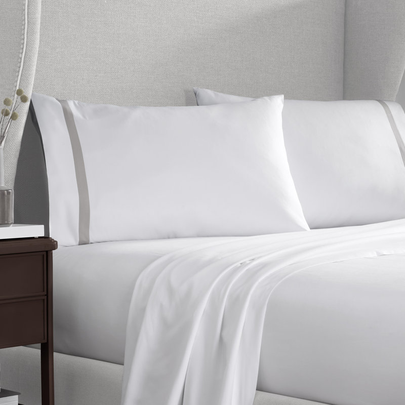 Taie d'oreiller Marobex 200 Series UltraSoft, Standard, Blanc / kaki