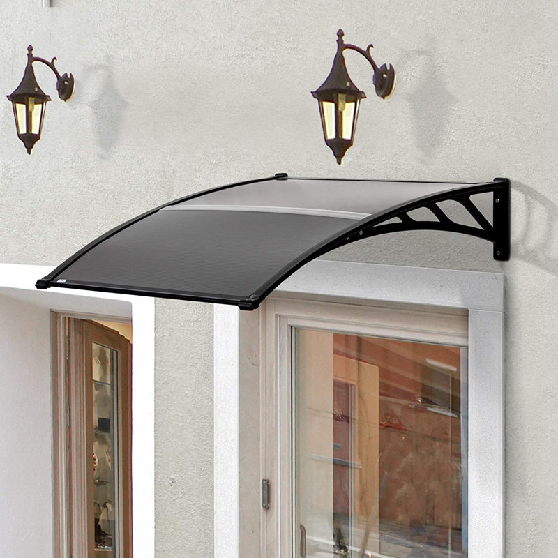Dakota Fields Door Canopy Awning Outdoor Window Rain Shelter for Door, Black