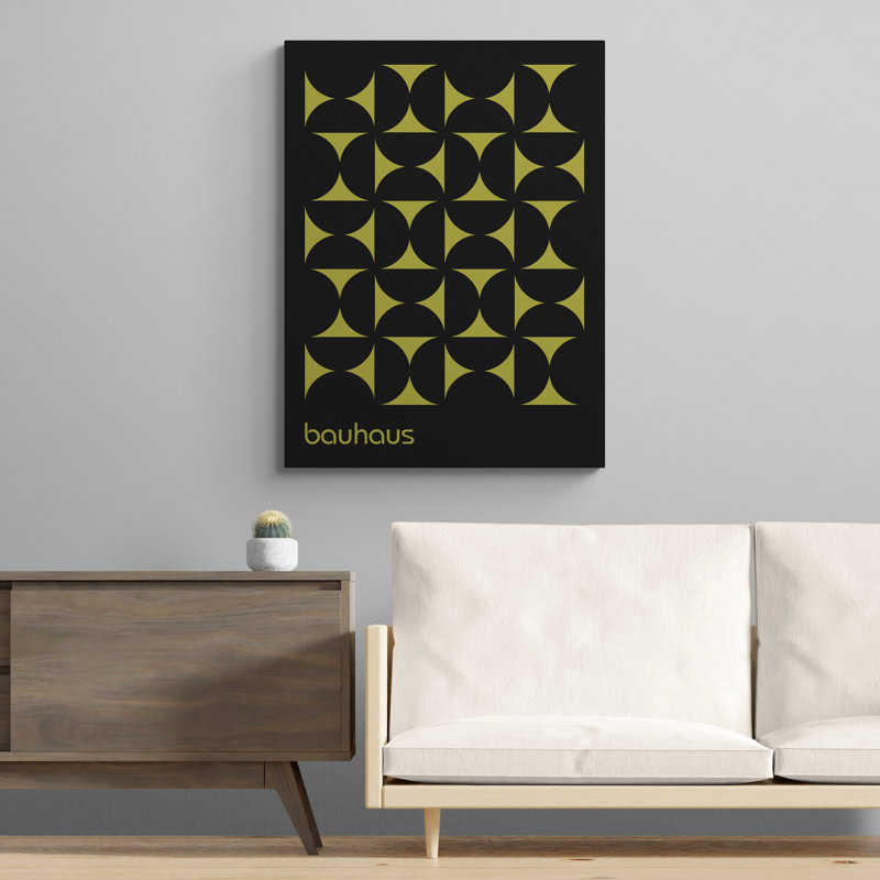 Bauhaus Geometric Grid - Wrapped Canvas Print, 117cm H x 81cm W