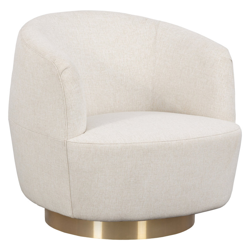 Fauteuil pivotant Dhalia, Laiton brillant, Stationnaire, Albâtre 3157