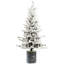 Arbre de Noël floqué avec base en pot, 150 lumières DEL blanc chaud-1396774709
