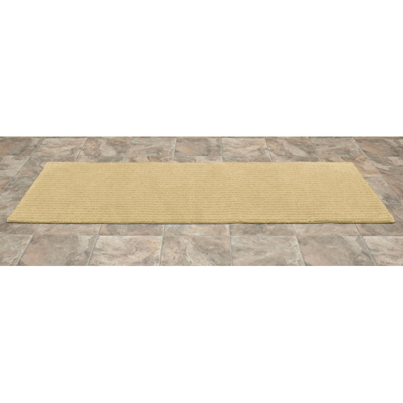 Tapis pour salle de bain en nylon avec envers antidérapant Viridian, Tapis de couloir 22 po x 60 po, Lin