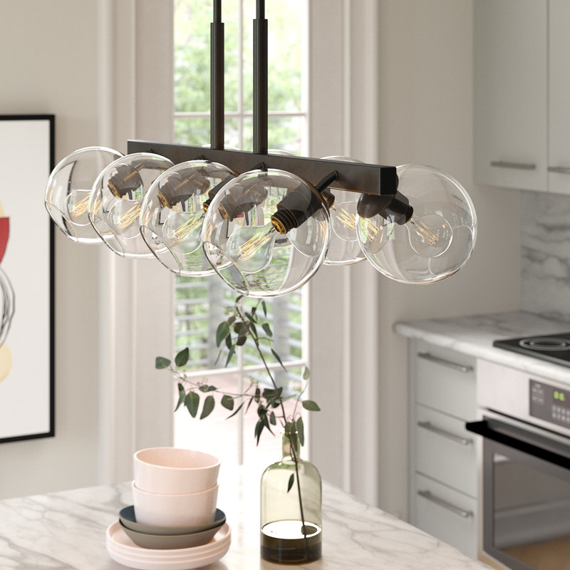 Luminaire suspendu linéaire à 8 lumières pour îlot de cuisine Dashly