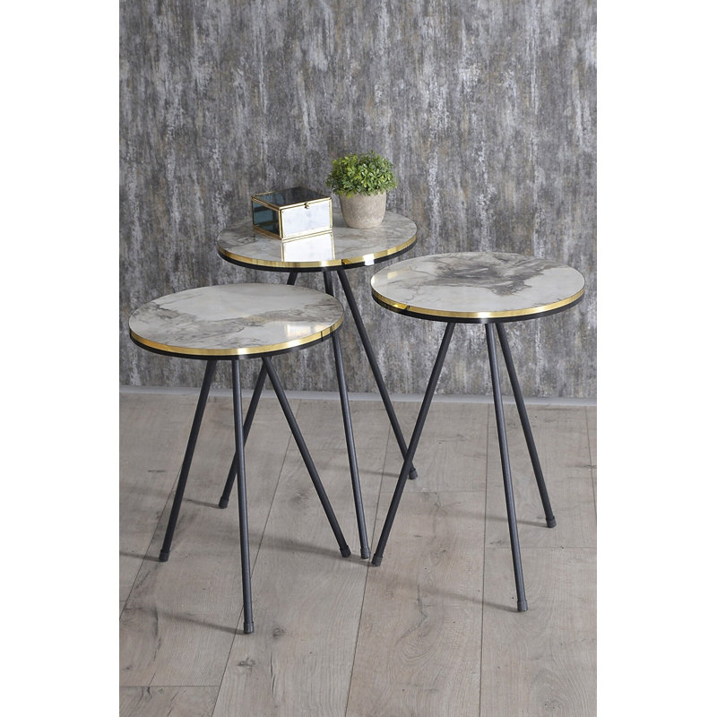 Corliss 14cm Console Table, White Marble