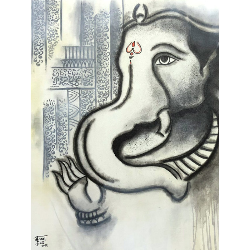 Vighnaharta Ganesha | Peinture de Mrinal Dutt | Décoration murale