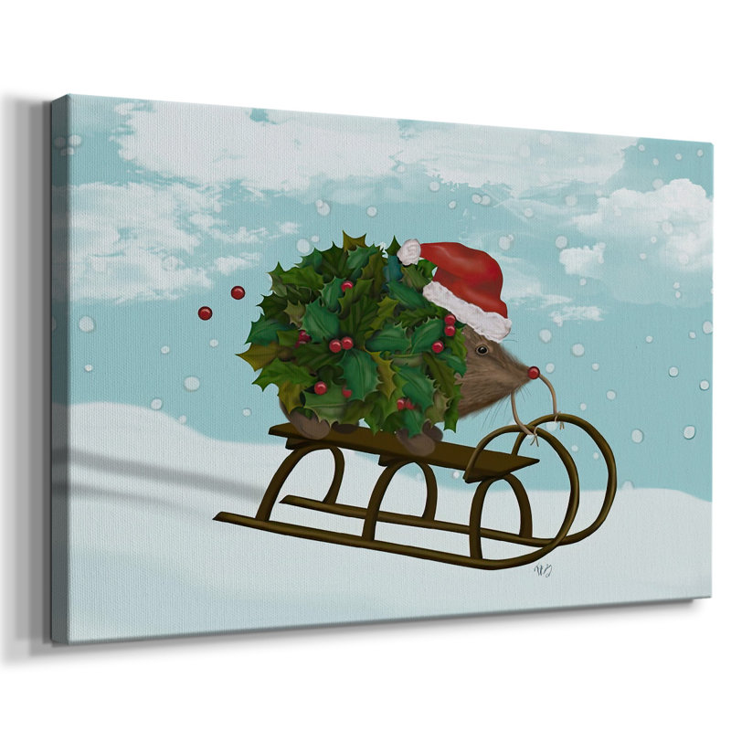 Traîneau de Noël hérisson hérisson, H 12 po x l 18 po x P 1,5 po