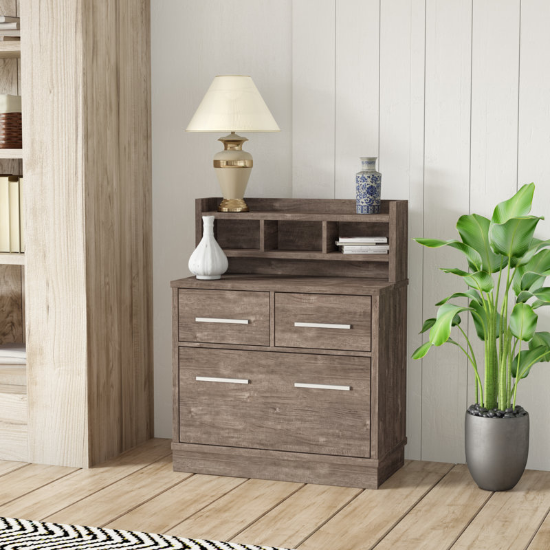 Dedman 81cm Wide 3 -Drawer File Cabinet, Hazelnut