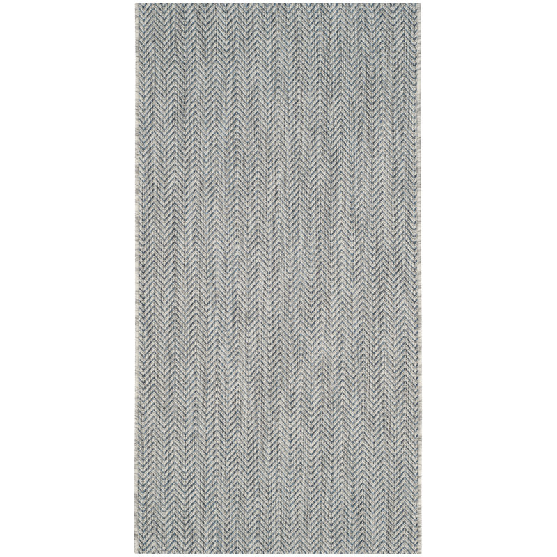 Autianna Grey/Navy Indoor/Outdoor Rug, Rectangle 79 x 152 cm