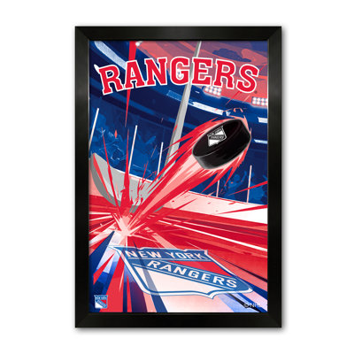 Impression encadrée NHL NEW YORK RANGERS PUCK BLAST 27"X39"