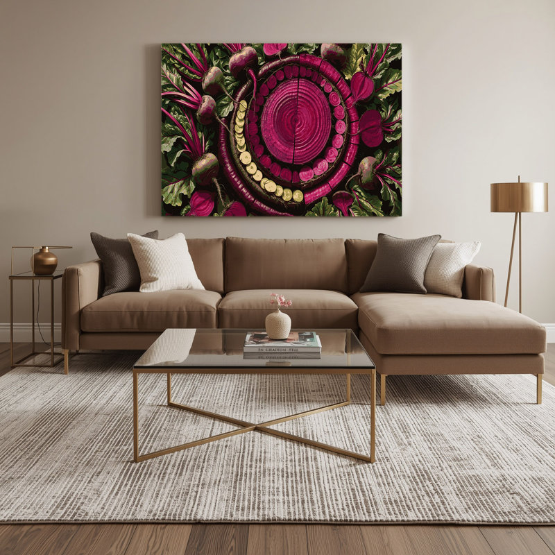 Vegetables Beetroot Black Canvas Wall Art