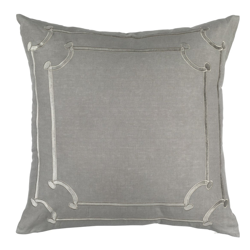 Jane Square Pillow Cover & Insert, Light Gray