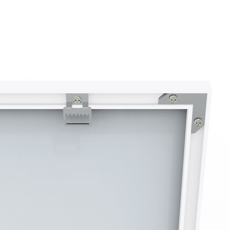 Miroir mural surdimensionné de 48 po x 32 po avec cadre en aluminium blanc, imperméable, facile à installer pour la chambre à coucher, la salle de bain, le salon et pouvant être installé de différentes façons
