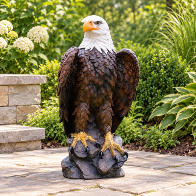 Standing Bald Eagle Garden Statue