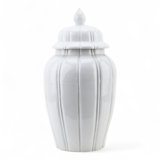 Celadon Ribbed Jar with Lid