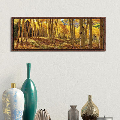 Autumn Aspen Colorado Forest Panorama 1 Piece Panoramic Wall Art on Canvas