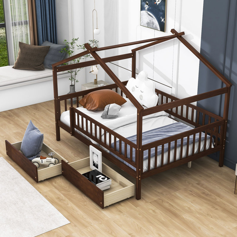 Velida Twin Daybed with Two Drawers, Walnut, Full/Double