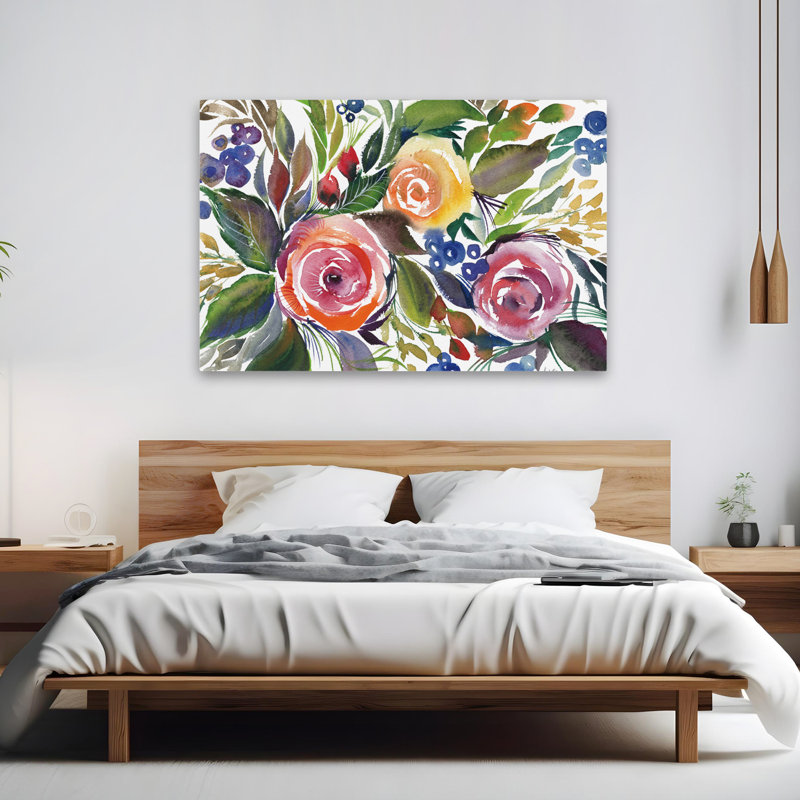 Bourgeons en fleurs - roses en fleurs, H 40 po x l 60 po