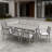 Aluminum Outdoor Dining Table for 8, Rectangle Patio Dining Table with 2.2" Umbrella Hole, 8 Person Outdoor Dining Table for Deck, Backyard, Garden, Poolside, Limed Oak-1274848649