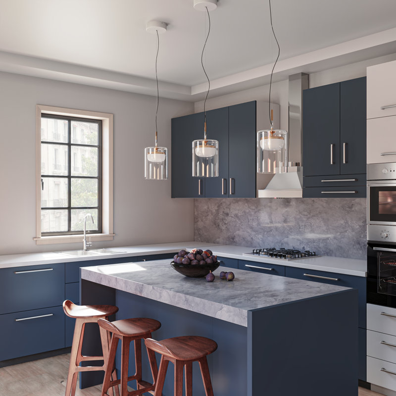 1 - Light LED Cylinder Pendant, 249cm H x 18cm W x 18cm D, Polished Copper, 2700K