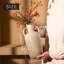 Vase cylindrique en céramique beige avec glacis réactif, 10,8 po de hauteur, décor rustique moderne, étanche, idéal pour les fleurs fraîches, les centres de table, les cadeaux pour la maison et les mariages