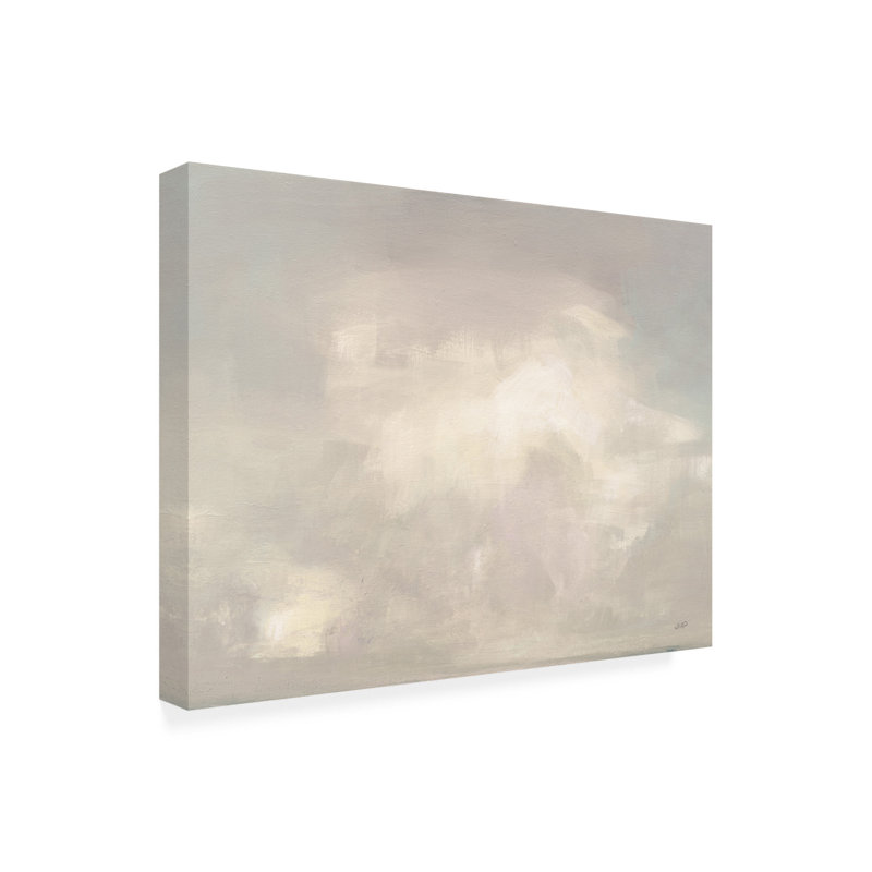 Neutral Abstract Clouds Canvas Art in White and Beige