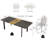 7-Piece Dining Table Set, 6-8 People Dining Table With 6 Modern Chairs For Kitchen；Dining Room-1308644917