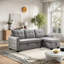 Canapé modulaire 77 po avec rangement et canapé-lit réversible gris de 77 po