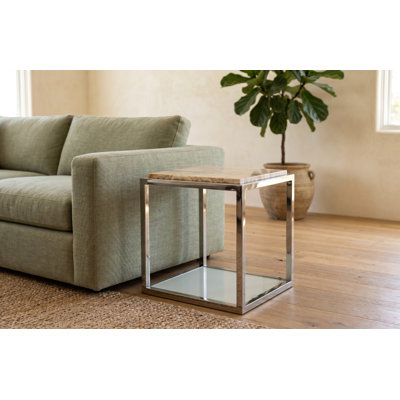 Table d'appoint en panneau de pierre