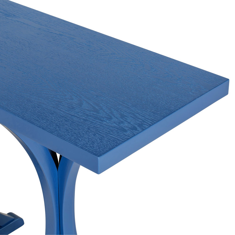 Console en bois avec pieds en bois d'hévéa pour le salon et l'entrée, Navy Blue
