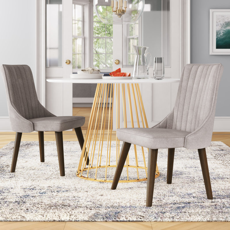 16.9 " H Tufted Upholstered Side Chair, Gray
