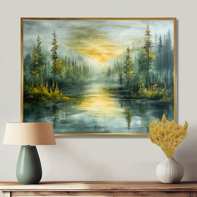 Silent Melody Of Lake By The Forest In Summer - forest Wall Art
