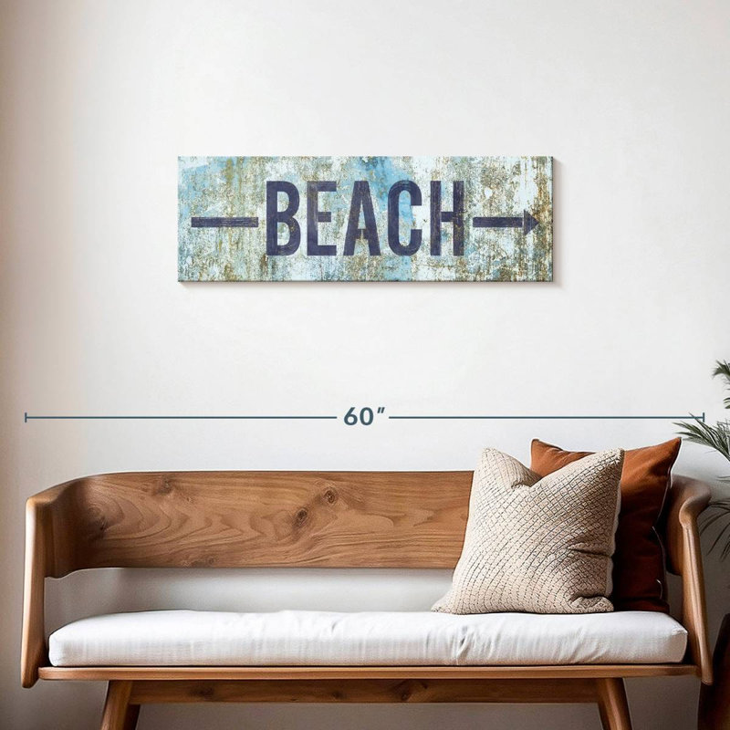 " Beach Sign " by Charles B, 12" H x 36" W x 1.25" D