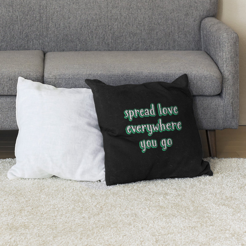 Coussin de sol à motif d’amour spread, Vert, 40 po x 40 po
