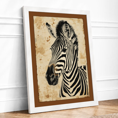 Zebra Study Japandi - Framed Print