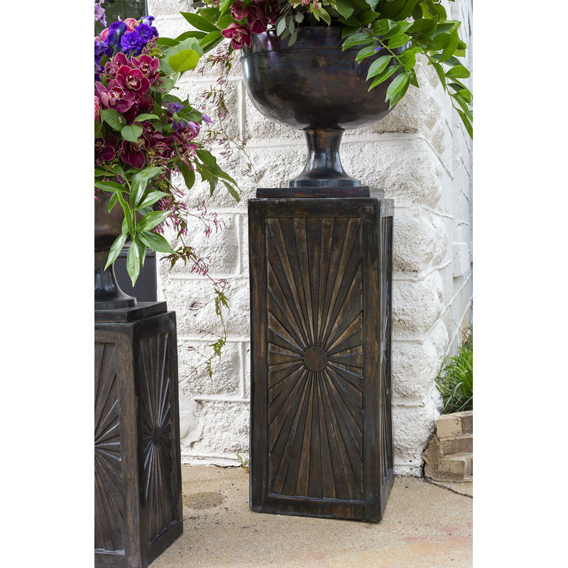 Kahlel Metal Pedestal Plant Stand, 36" H x 15" W x 15" D, Gold