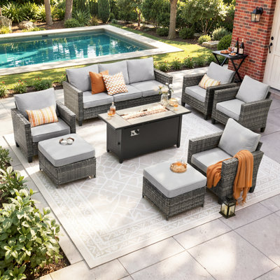 Allcot 9 - Person Patio Conversation Set with Cushions