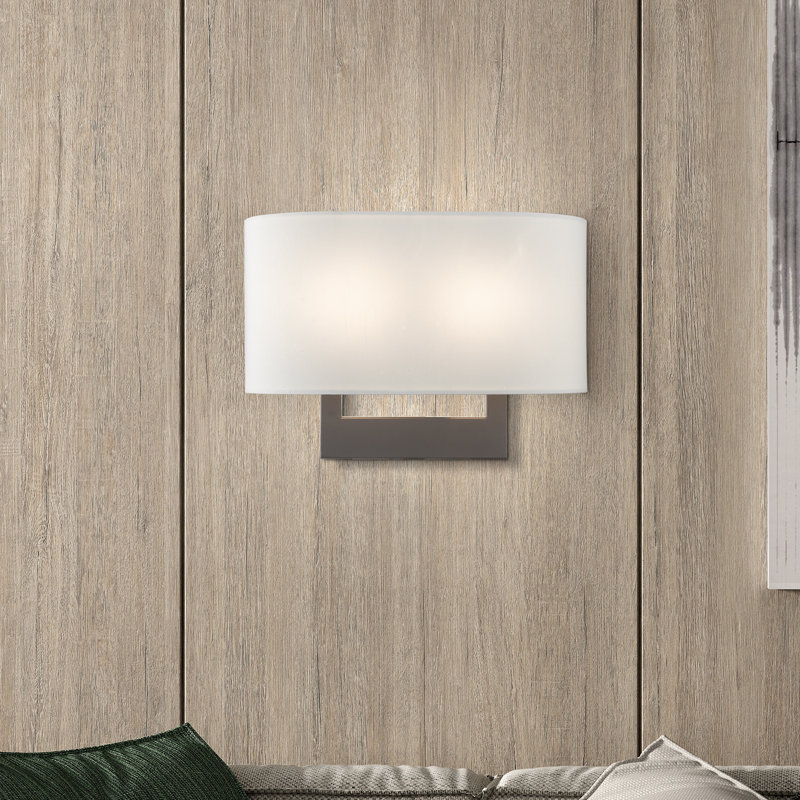 Applique murale en acier Rakhee, Blanc, Bronze, H 9 po x l 13 po x P 3,95 po