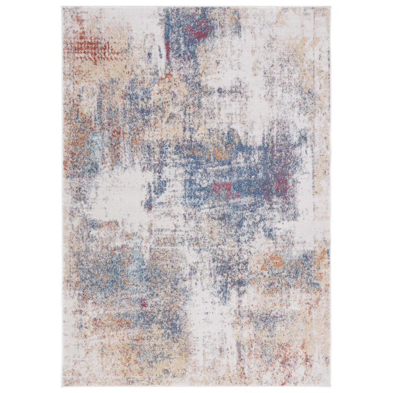 Tapis ivoire / bleu Phoenix Phoenix 502, Rectangle 9 pi x 12 pi