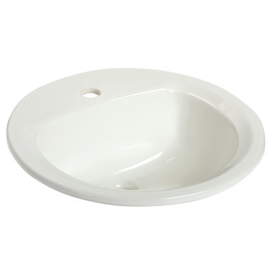 Lavabo de salle de bain à insertion circulaire en porcelaine vitreuse avec trop-plein Maverick I