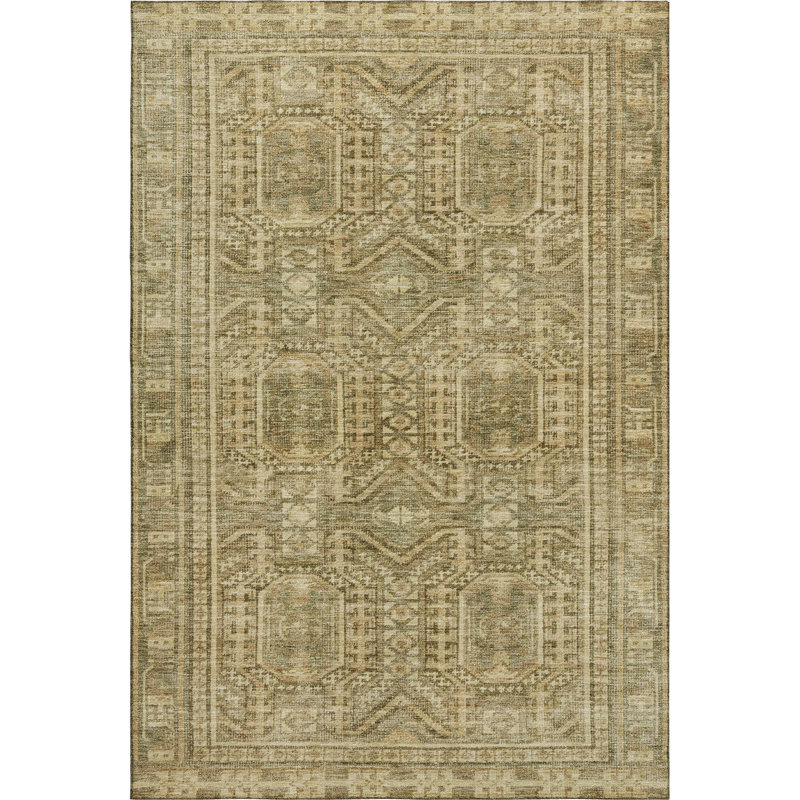 Premium Machine Washable Mayfield Border Rug, Rectangle 9' x 12'