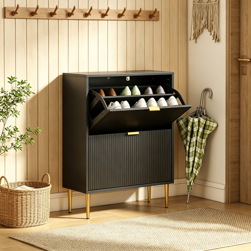 12 Pair Flip Down Shoe Storage