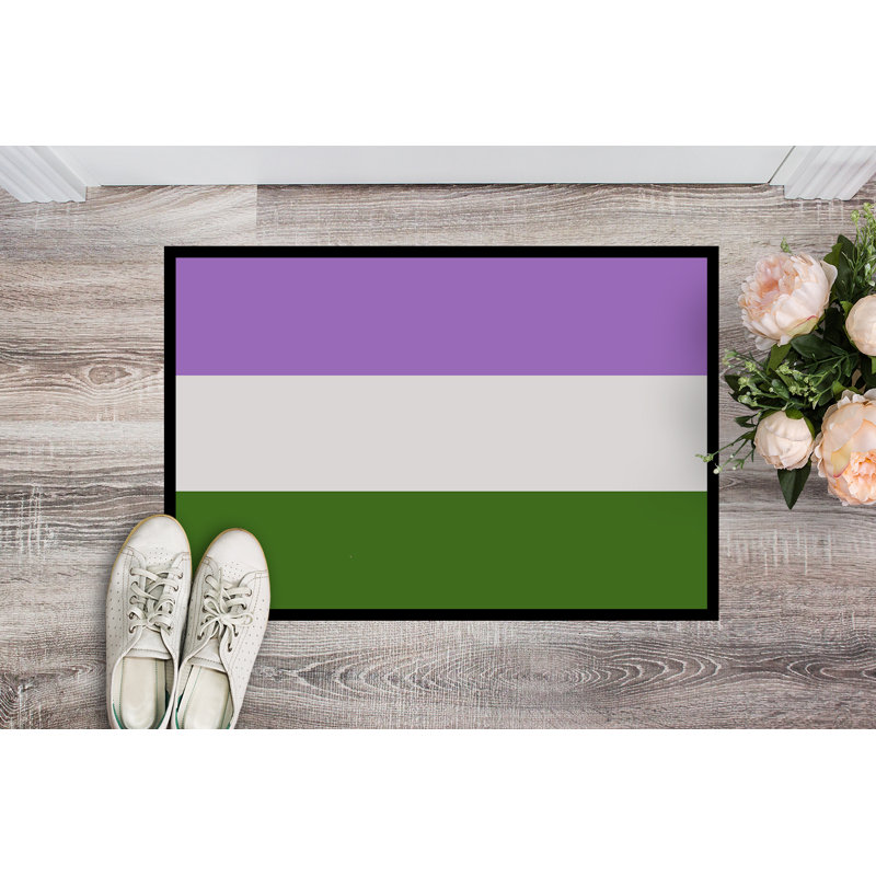 Tapis de porte USA Gay Pride, l 24 po x L 36 po, Fierté non-binaire